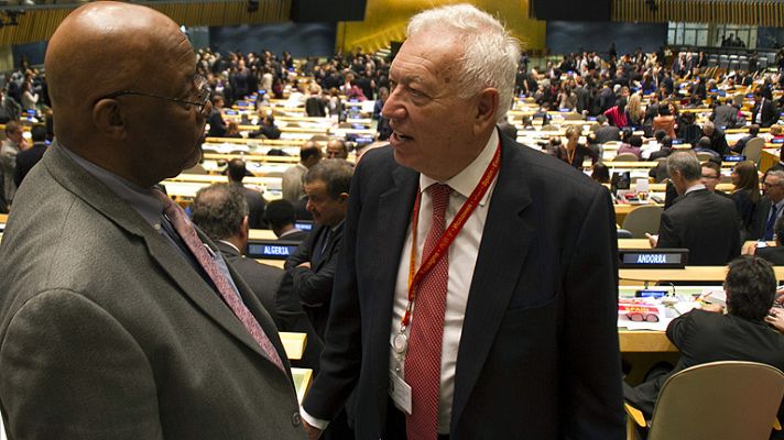 Telediario 1 - España logra un asiento en el Consejo de Seguridad de la ONU en tercera ronda de votación