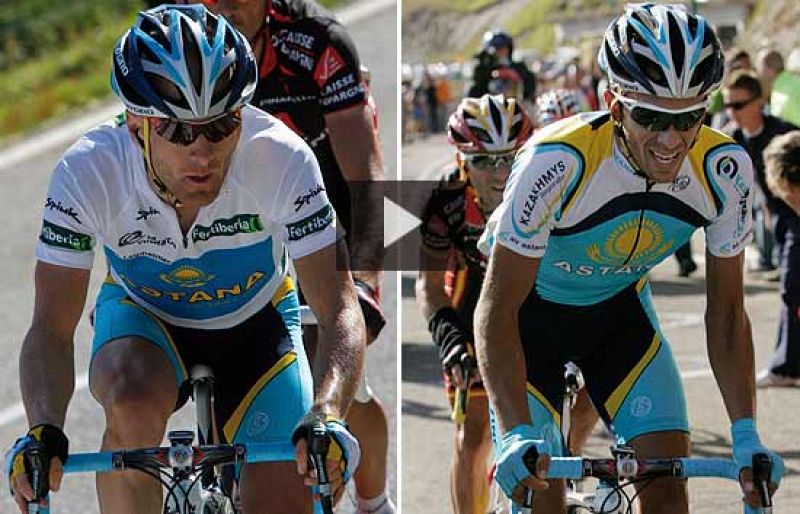 Leipheimer y Contador lideran la Vuelta, son primero y segundo. Los dos insisten en que no son rivales, sino compañeros de un mismo equipo.