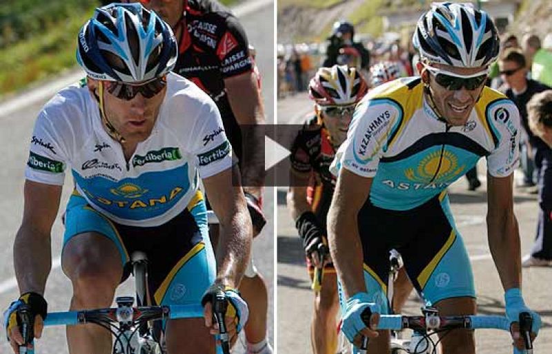 Leipheimer y Contador lideran la Vuelta, son primero y segundo. Los dos insisten en que no son rivales, sino compañeros de un mismo equipo.