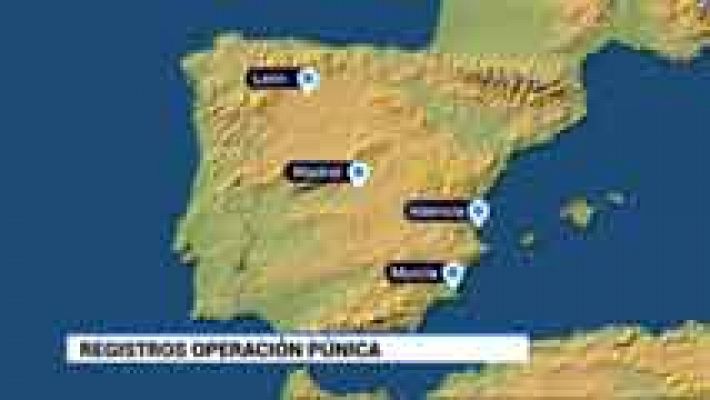 Telediario 1 - Mapa de la macrooperación policial contra la corrupción