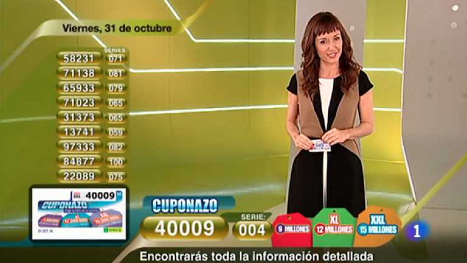 Sorteo ONCE - 31/10/14 - Ver ahora