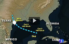Ike se dirige hacia Texas con vientos de 160 km/h