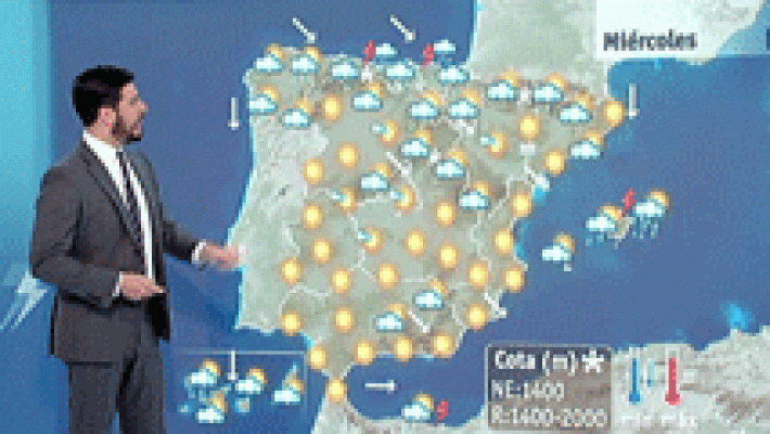 Fuertes precipitaciones en el norte de la Península y Baleares