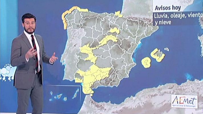 El tiempo - Alerta amarilla por oleaje en Galicia y Baleares, y por lluvia en Andalucía
