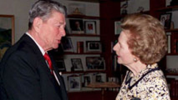 Telediario 1 - Conversación entre Ronald Reagan y Margaret Thatcher