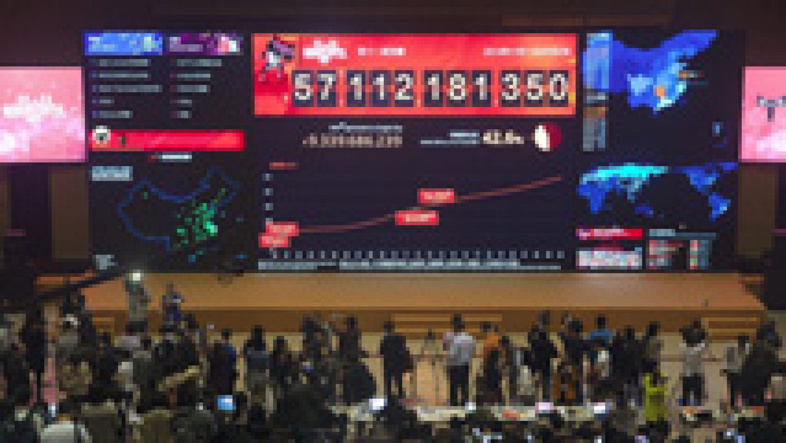 Telediario 1: Alibaba supera los 9.300 millones de dólares en ventas en el Día del Soltero en China | RTVE Play