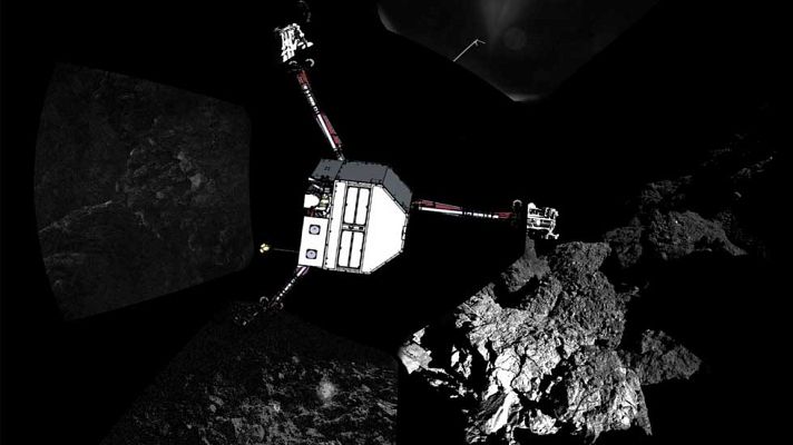 Telediario 1 - Primera fotos del módulo Philae