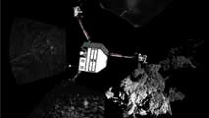 Telediario 1 - Primera fotos del módulo Philae