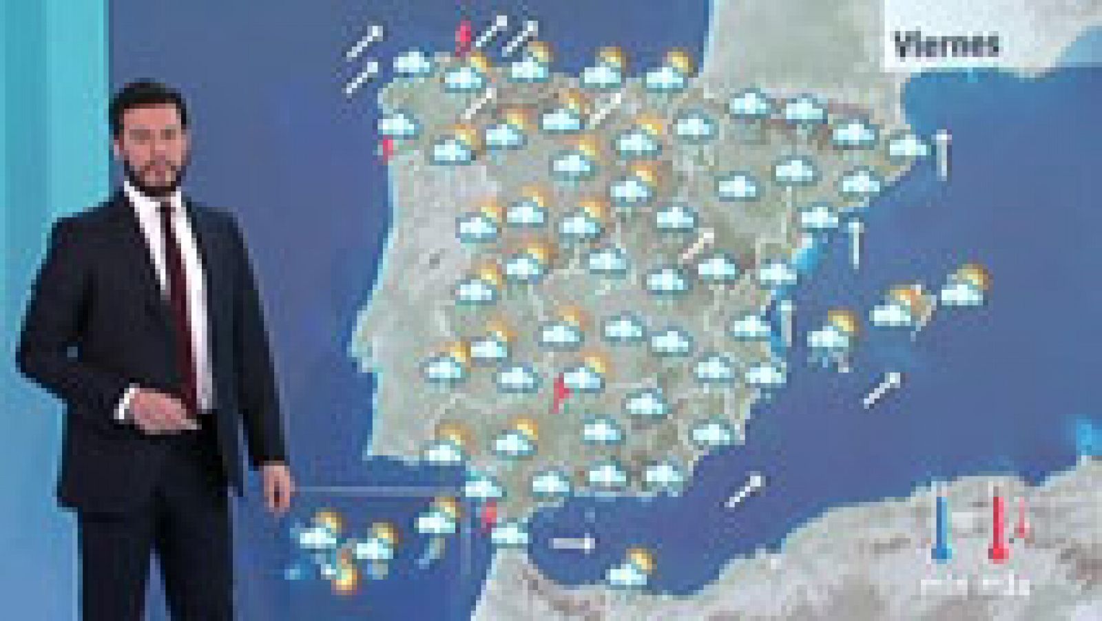 El tiempo: Lluvias en Pirineos, suroeste y Galicia, donde soplará viento fuerte | RTVE Play
