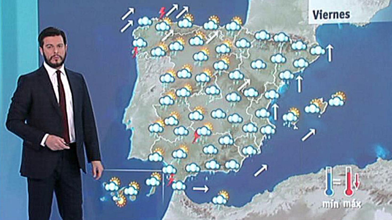 Lluvias en Pirineos, suroeste y Galicia, donde soplará viento fuerte