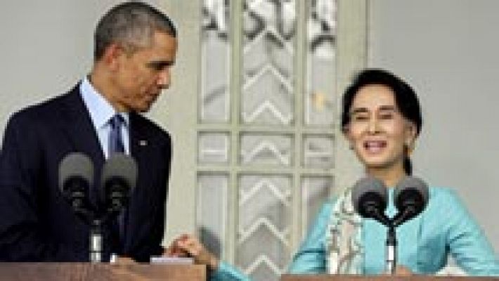Obama y Suu Kyi piden cambios en la Constitución de Myanmar 