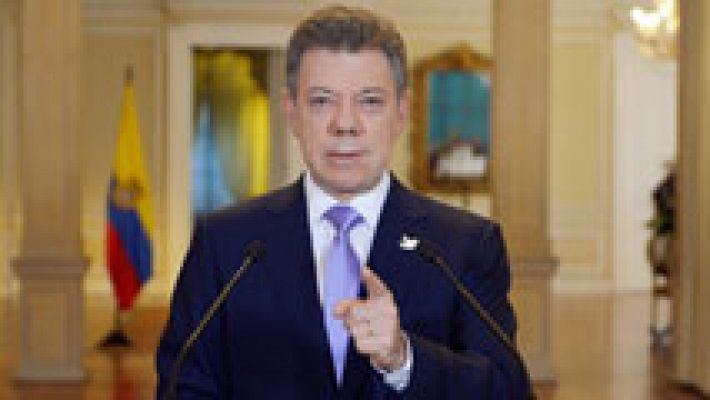 Telediario 1 - Santos pide a las FARC "acciones" y no solo "palabras"  para demostrar su voluntad de paz