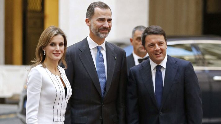 Telediario 1 - Los reyes de España visitan Italia