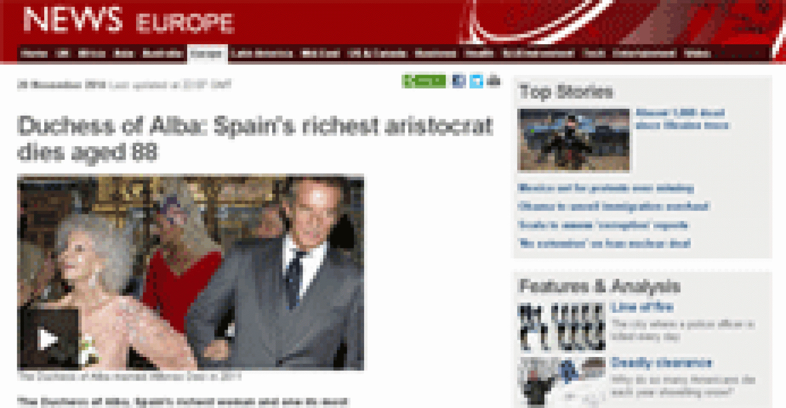 Telediario 1: La prensa internacional se hace eco de la muerte de la duquesa de Alba | RTVE Play