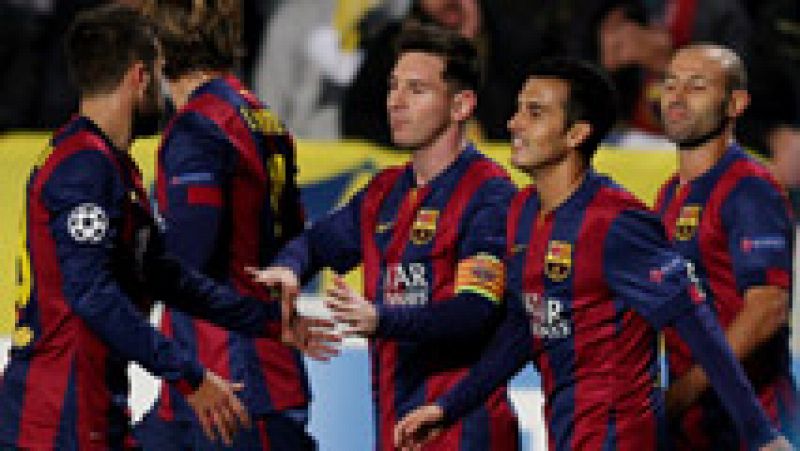 El delantero argentino del FC Barcelona, LIonel Messi, ha marcado el segundo gol en su cuenta particular, el 0-3 global ante el Apoel, en el minu58 de juego. Con este tanto, suma ya 73 goles en el cómputo global de Champions League.