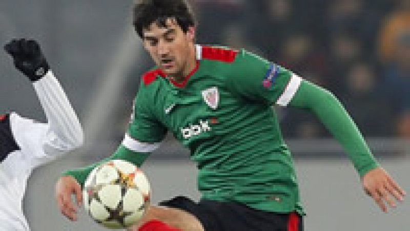 El defensa Mikel San José ha marcado el gol del triunfo del Athletic ante el Shakhtar en el minuto 67 de juego, tras rematar un saque de falta (0-1).