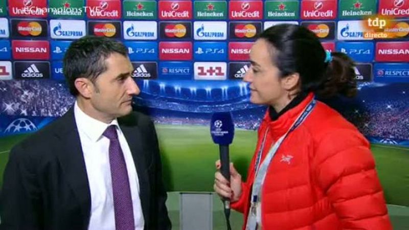 Ernesto Valverde se ha mostrado "contento" de la victoria conseguida por el Athletic en Lviv frente al Shakhtar Donetsk (0-1) y ha añadido que a pesar de que solo necesitan un punto para asegurarse la tercera plaza del Grupo H solo piensan "en ganar"