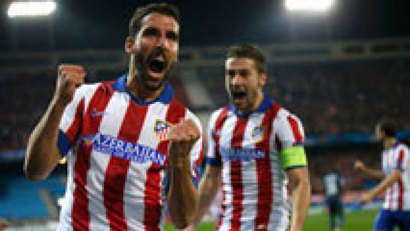 El jugador del Atlético de Madrid Raúl García ha adelantado a su equipo ante el Olympiacos en el minuto 9 de juego, gracias a una asistencia de Juanfran.