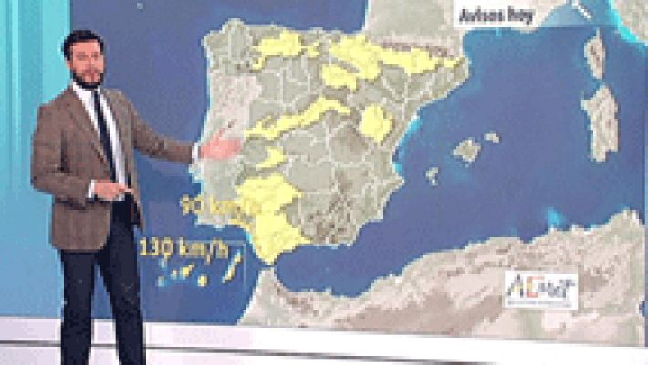 Alertas por viento en Canarias, Andalucía y las cumbres del norte y el centro peninsular