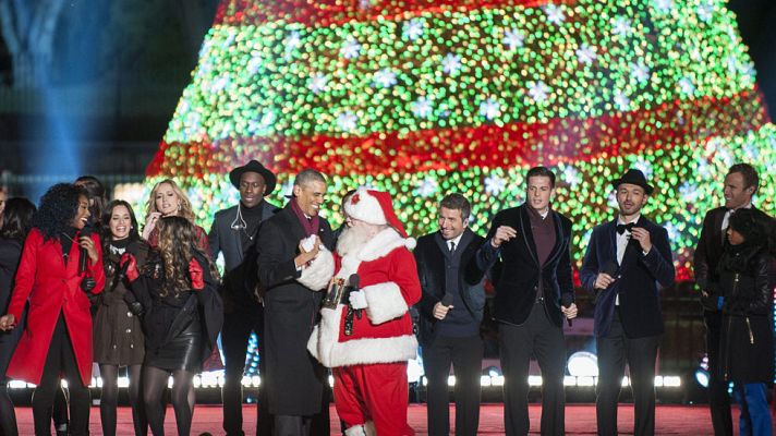 Telediario 1 - Tradicional encendido de luces navideñas en la Casa Blanca