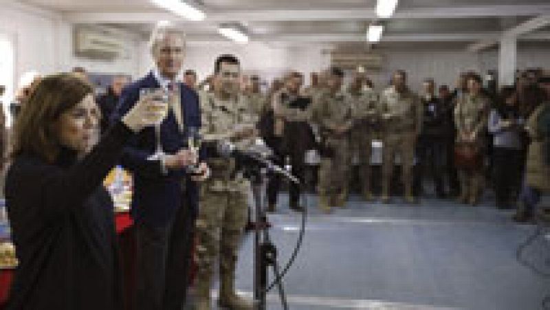 La vicepresidenta del Gobierno visita a las tropas españolas desplegadas en Afganistán