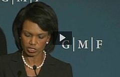 Condoleezza Rice comparece para hablar de la situación en Georgia