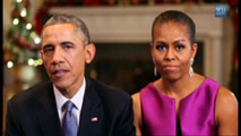 Obama y su mujer felicitan la Navidad a través de un mensaje televisado
