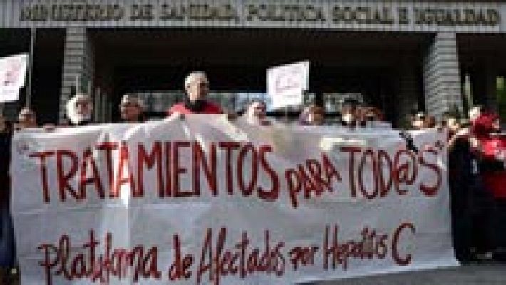 Telediario 1 - Concentración de pacientes de Hepatitis C en Madrid
