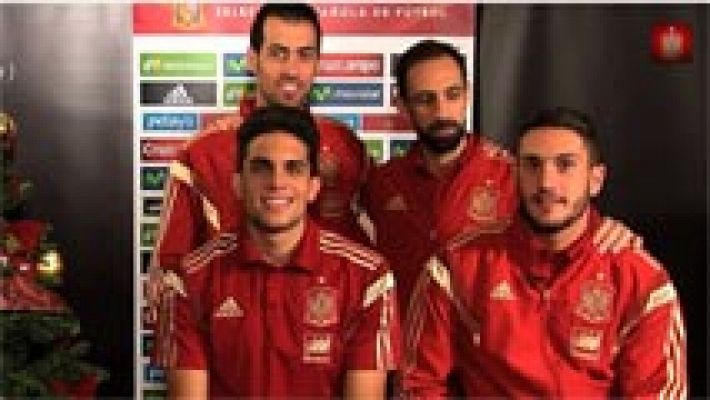 Telediario 1 - Las tomas falsas de la felicitación navideña de la selección