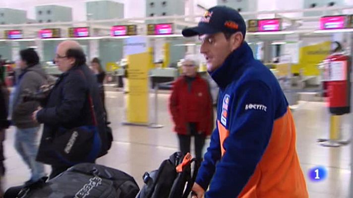 Telediario 1 - Marc Coma y Laia Sanz parten rumbo a Buenos Aires