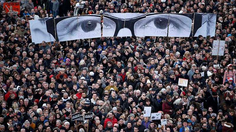 Más de un millón de personas marcha en París contra el terror y por la libertad