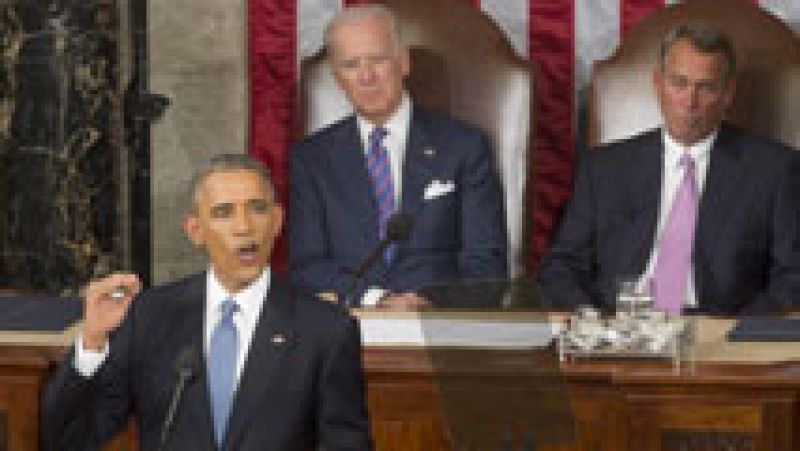 El presidente de Estados Unidos, Barak Obama, pronuncia en el Capitolio su séptimo discurso sobre el Estado de la Unión ante la Cámara de Representantes y senadores