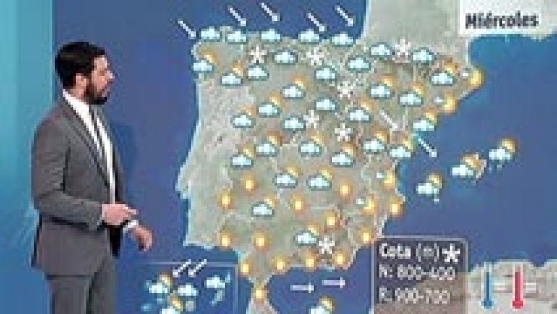 Oleaje en el noroeste y nieve en todo el tercio norte de la Península