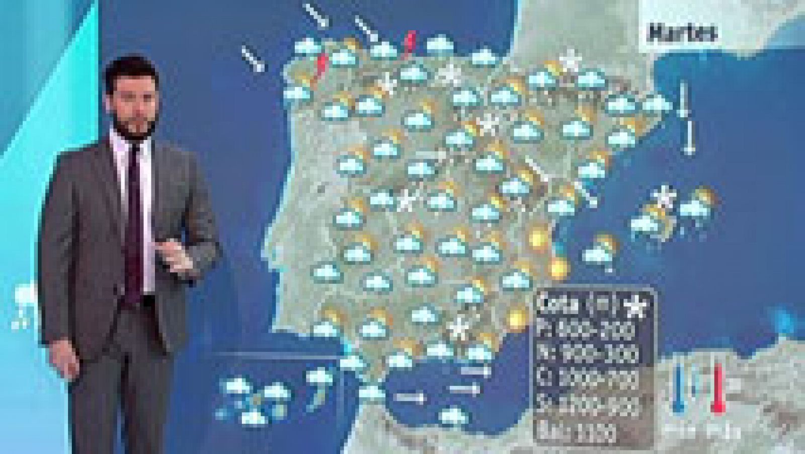 El tiempo: Avisos por nieve en toda la mitad norte | RTVE Play