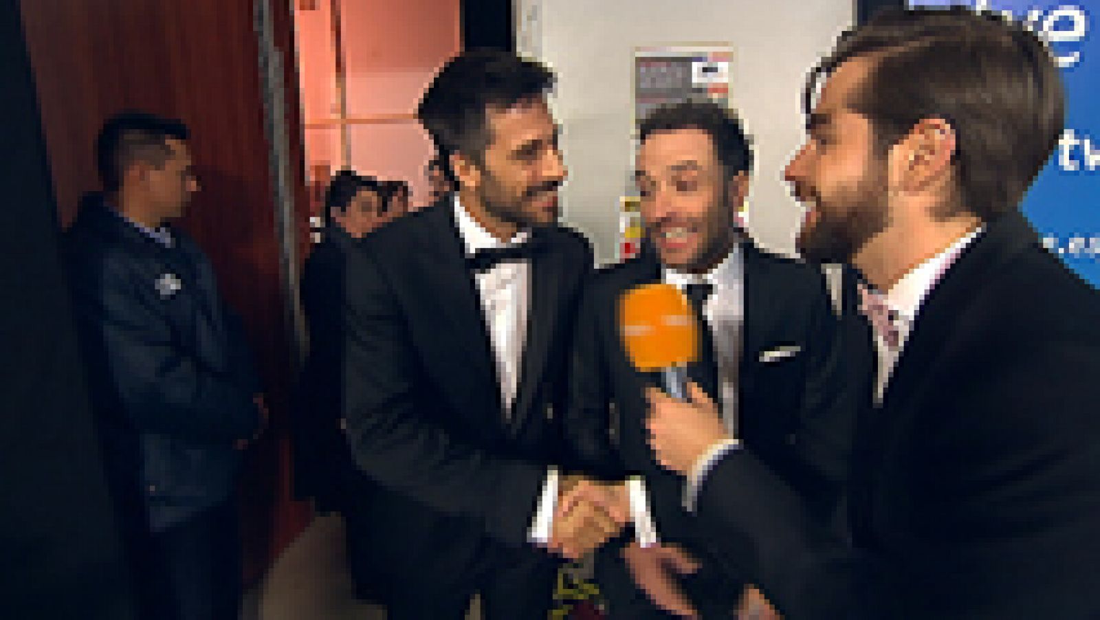 Goyas Golfos 2015 - Daniel Guzmán, Hugo Silva, Eduardo Noriega y Ana Belén, en el backstage