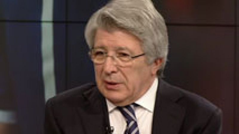 El presidente del Atlético de Madrid, Enrique Cerezo, ha indicado que este es un "Atlético para la eternidad" pero que no van a "sacar pecho" y que lucharán "hasta el final por los títulos".