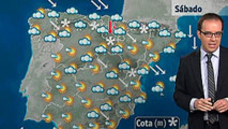 Lluvias y vientos fuertes con descenso de la cota de nieve