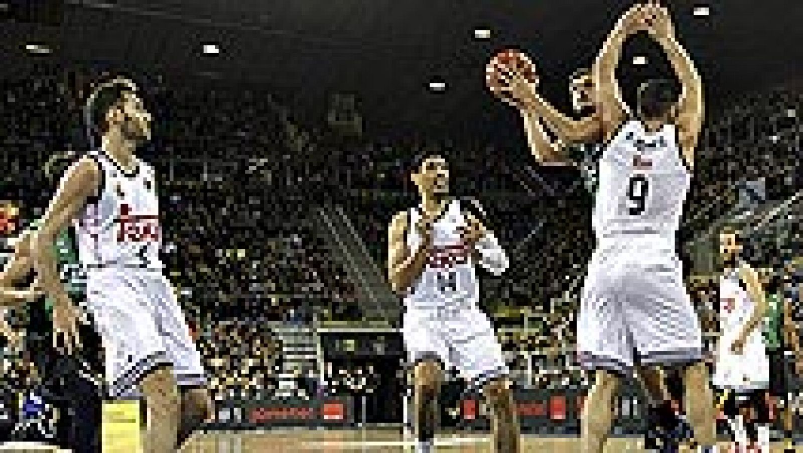 El Real Madrid y el FC Barcelona volverán a verse las caras en la final de la Copa del Rey de baloncesto, después de que el conjunto blanco se impusiera al FIATC Joventut por 83-100.