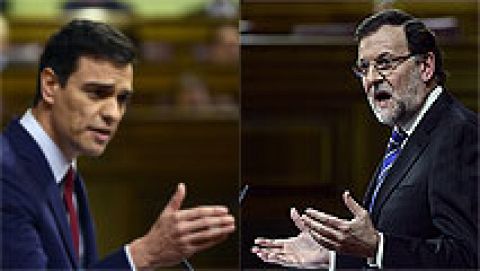 Cara a cara de Sánchez y Rajoy
