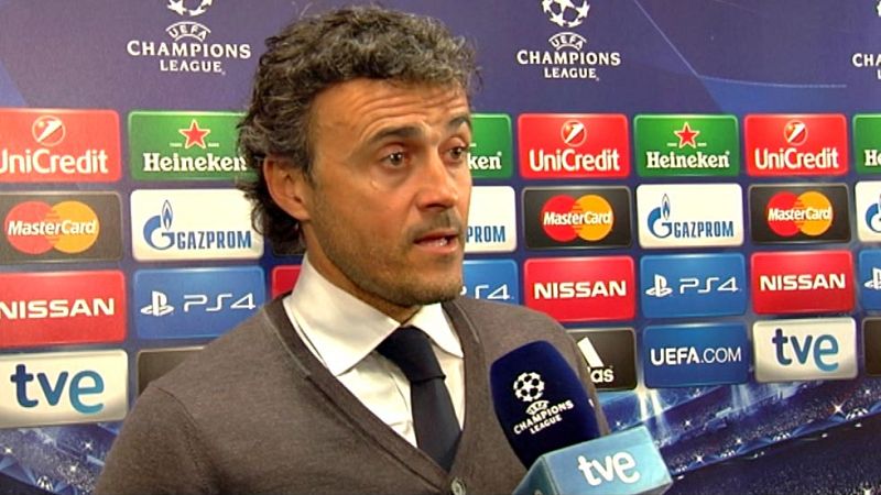 El entrenador del FC Barcelona, Luis Enrique Martínez, ha  asegurado tras la victoria ante el Manchester City (1-2) en la ida de  los octavos de final de la Liga de Campeones que es un resultado  "merecido" que les hace estar "orgullosos" y ha dicho 