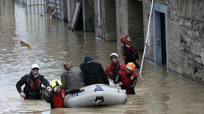 Telediario 1 - Inundaciones por la crecida del Ebro