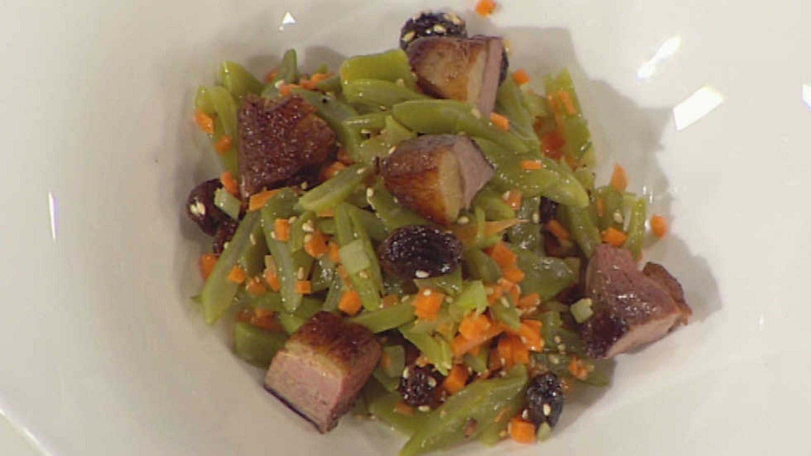 Cocina con Sergio - Judías verdes con sésamo y pato - ver ahora