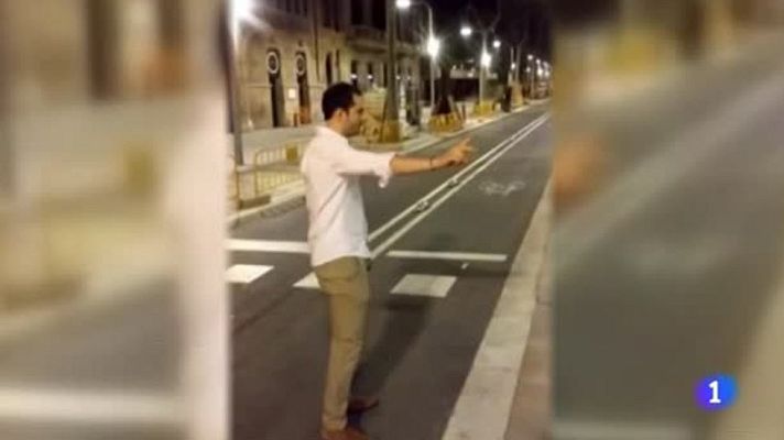 Telediario 1 - Detenido el joven que pegó una patada a una mujer para grabarlo en vídeo