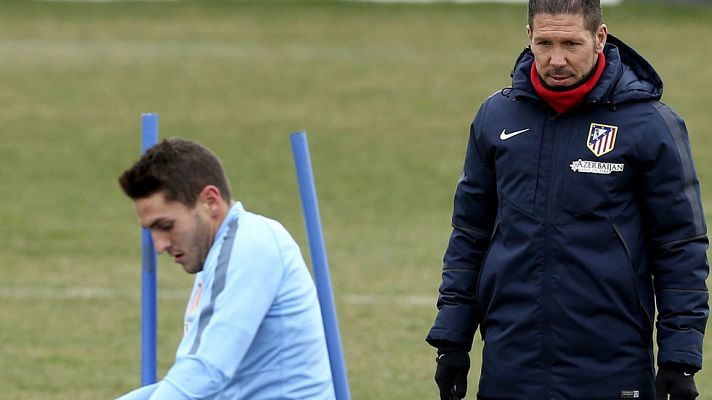 Telediario 1 - Simeone prepara el duelo por el tercer puesto de la Liga ante el Valencia