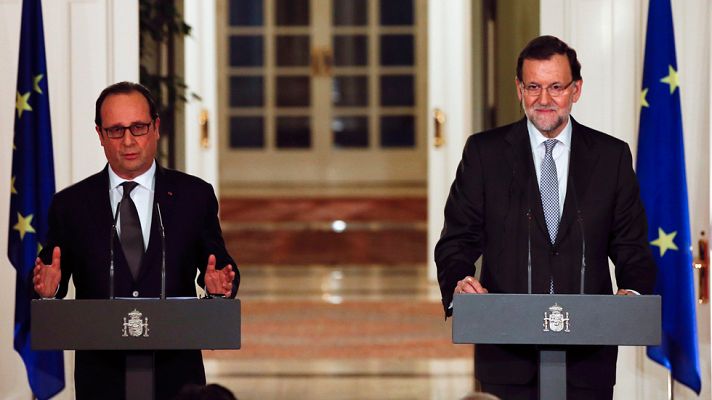 Telediario 1 - Rajoy firma con otros líderes europeos un plan energético que impulsa el gasoducto Midcat
