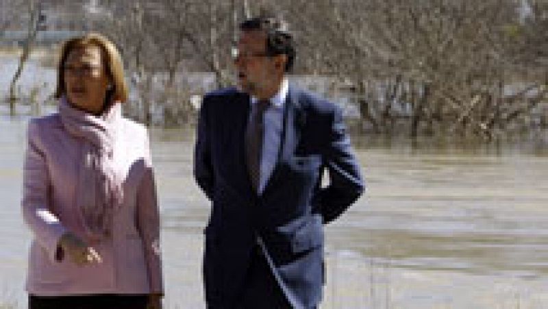 El presidente del Gobierno ha garantizado "rapidez" en las ayudas para paliar los daños por la crecida del Ebro