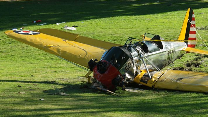 Telediario 1 - Imágenes del accidente de Harrison Ford
