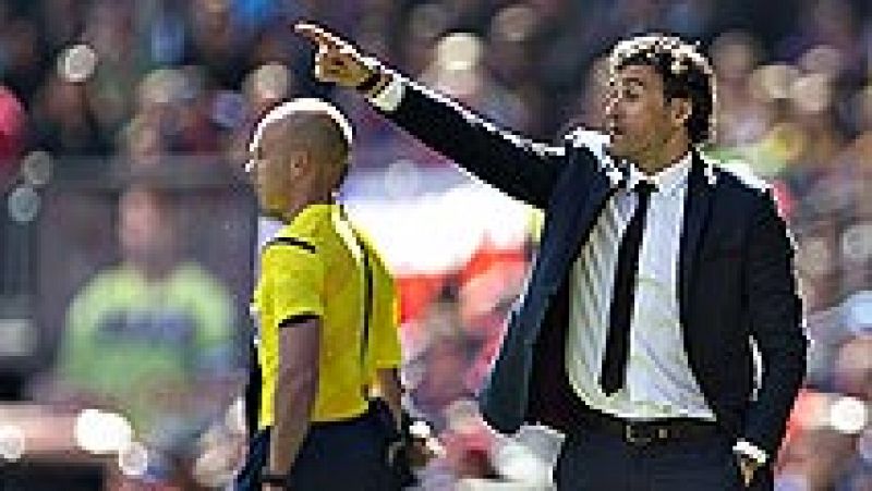 El entrenador del FC Barcelona, Luis Enrique Martínez, ha  asegurado tras la goleada de su equipo ante el Rayo Vallecano en el  Camp Nou (6-1) que le vale para alzarse con el liderato de la Liga  BBVA que la situación en las tres competiciones se la 