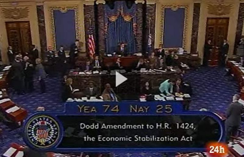 El Senado de Estadps Unidos ha votado favorablemente -74 votos contra 25- al plan de rescate del mercado de la Administración de George W. Bush