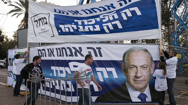 Telediario 1 - Unos sondeos ajustados en Israel centran la atención en los indecisos